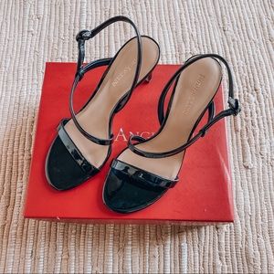 ENZO ANGIOLINI STRAPPY BLACK HEELS SANDALS